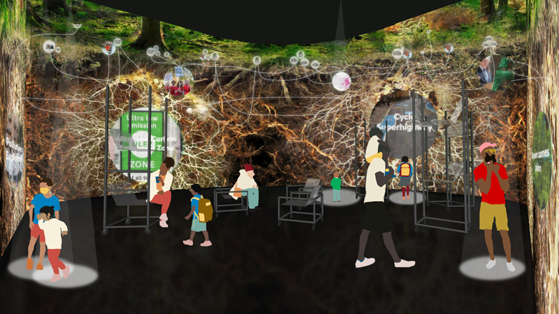 Immersive and interactive physical space, connected to environments throughout the borough